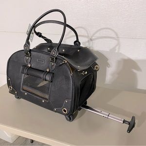 Leather Rolling Pet Carrier